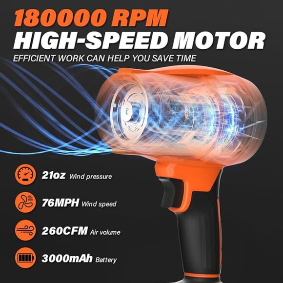 Cordless Hand-held Leaf Snow Blower, NWT (NEVER used) - Picture 6 of 8